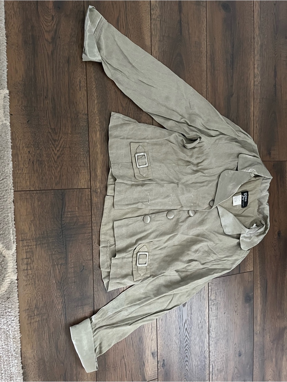 Women's Light Taupe Tailored Blazer with Buckle-Flap Pockets